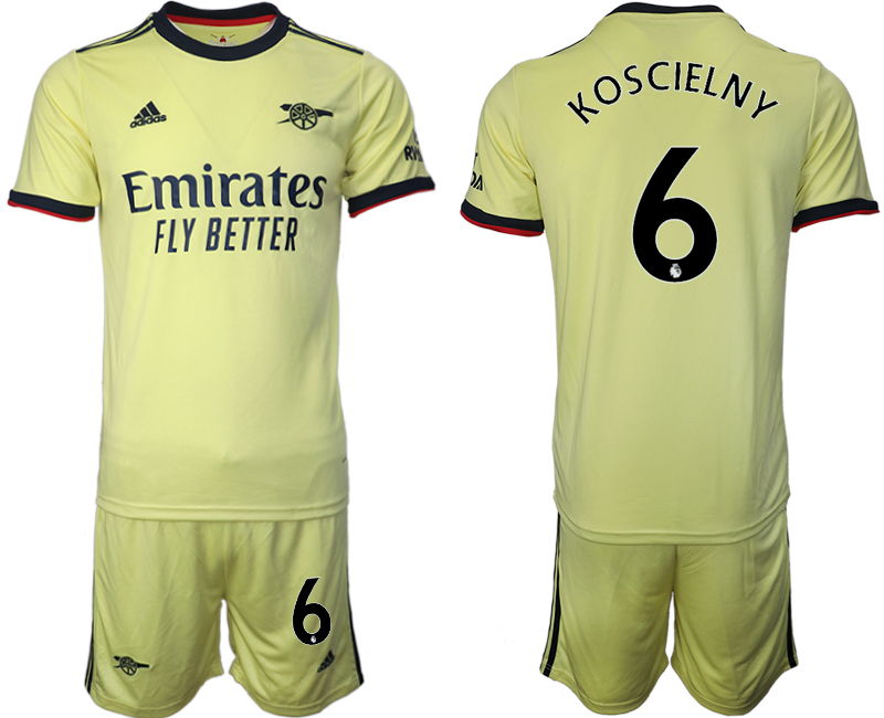 Men 2021-2022 Club Arsenal away yellow #6 Soccer Jersey